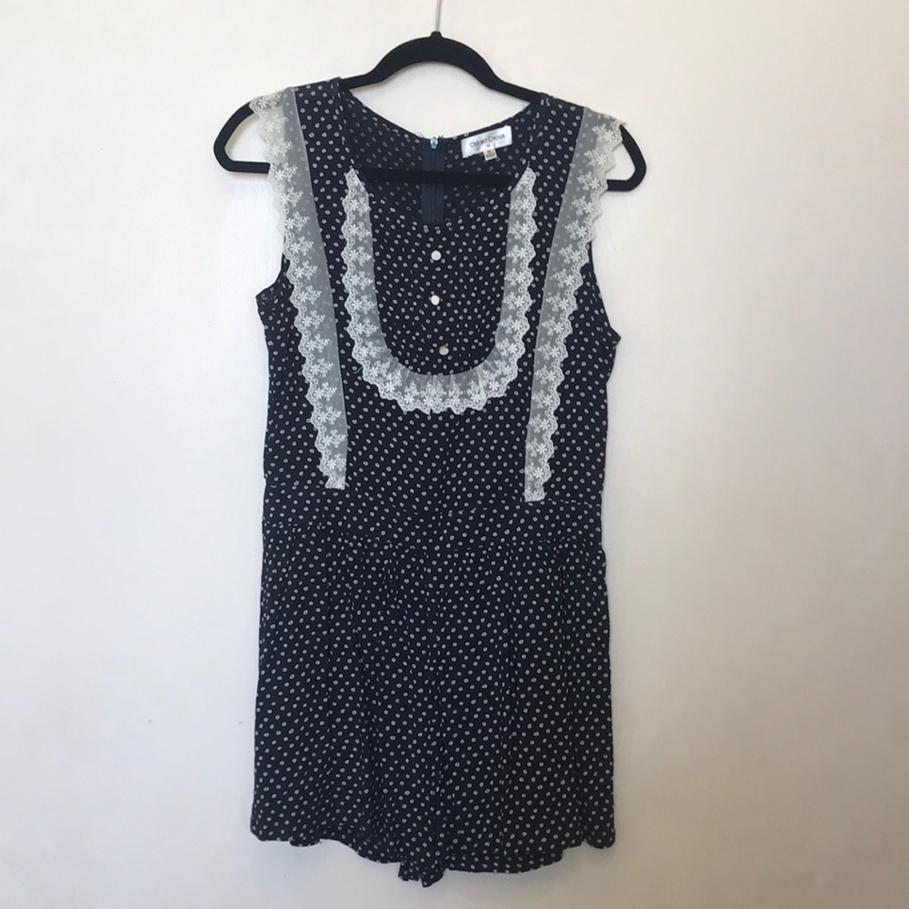 Mod Cloth navy pin up romper